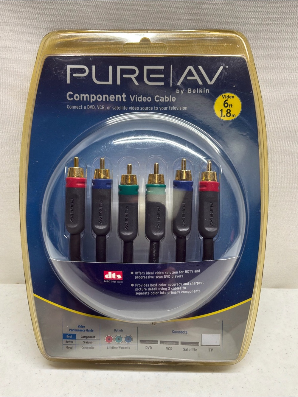 Belkin Pure AV Component Video Cable 6 Foot New in Package